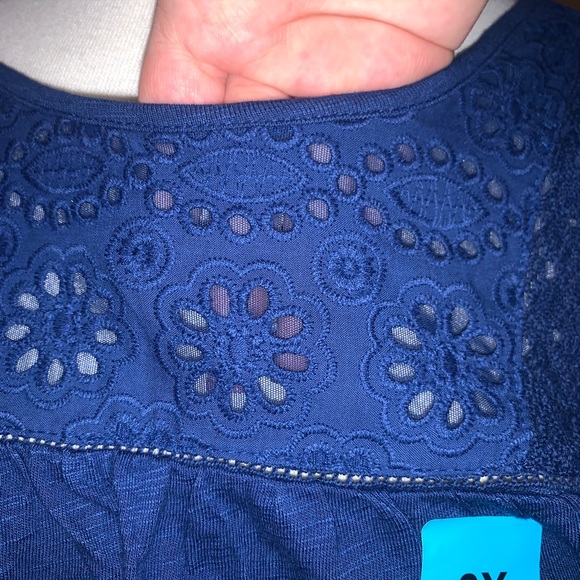 NWT - Ella Moss - Blue Floral Top - Picture 6 of 8